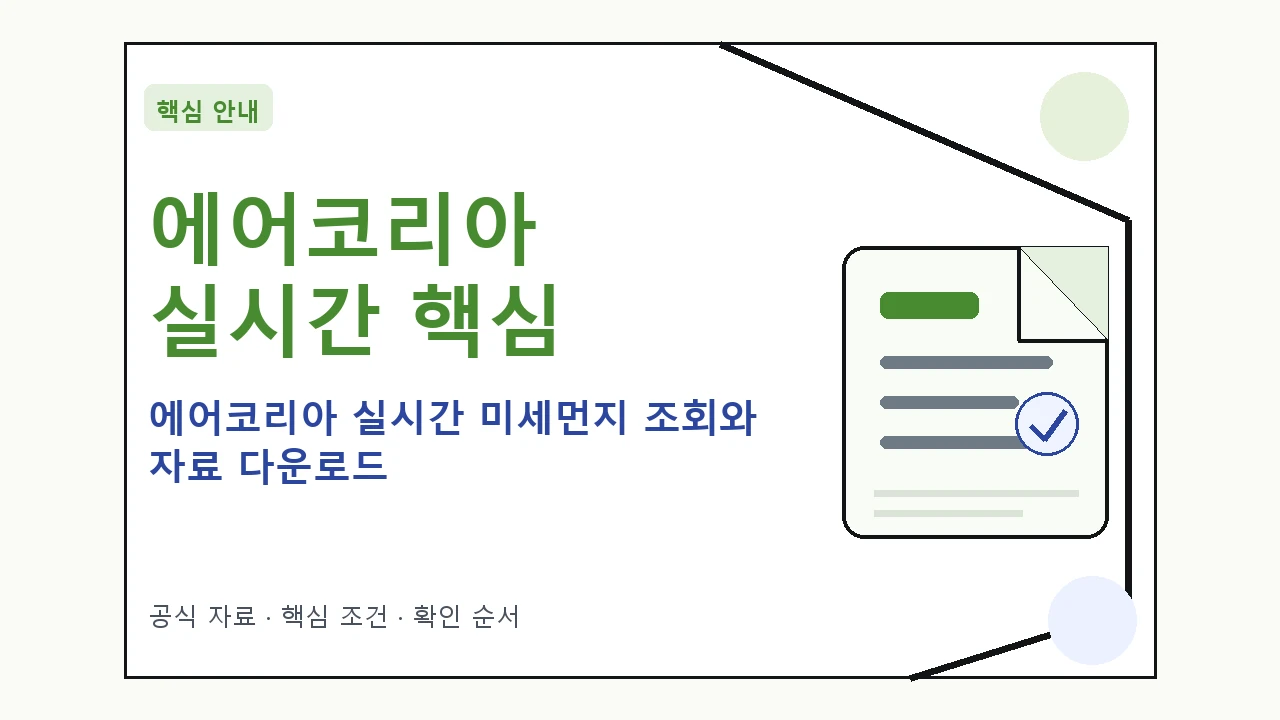 에어코리아 실시간 미세먼지 조회와 자료 다운로드｜대상·절차·비용과 주의사항