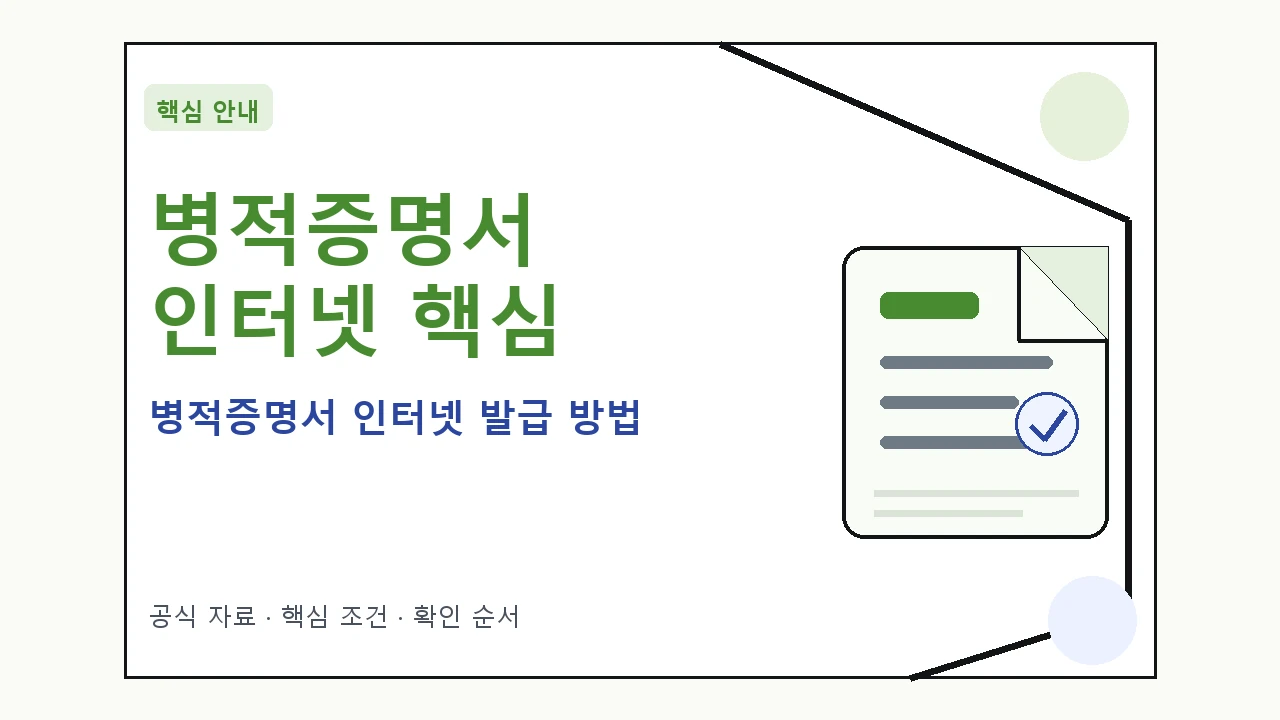 병적증명서 인터넷 발급 방법 핵심 기준을 정리한 안내형 대표 이미지