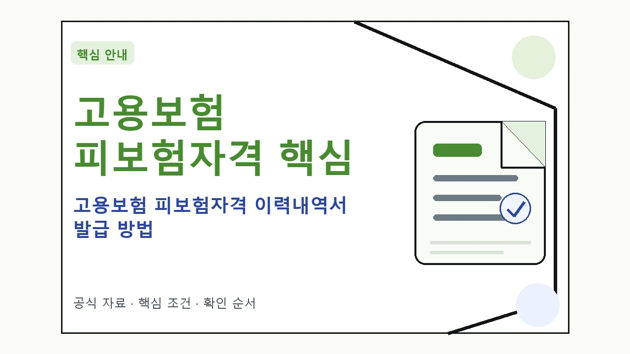 고용보험 피보험자격 이력내역서 발급 방법|대상·절차·비용과 주의사항