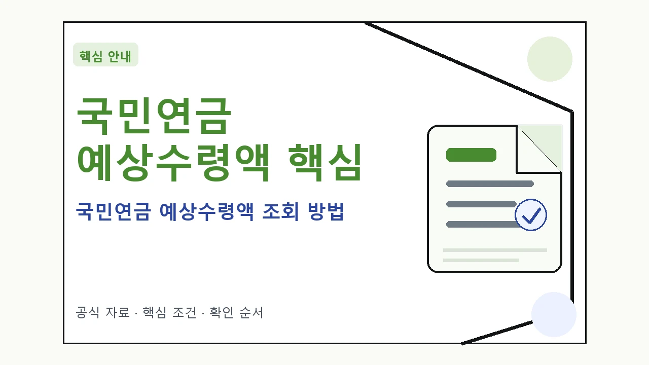 국민연금 예상수령액 조회 방법 핵심 기준을 정리한 안내형 대표 이미지