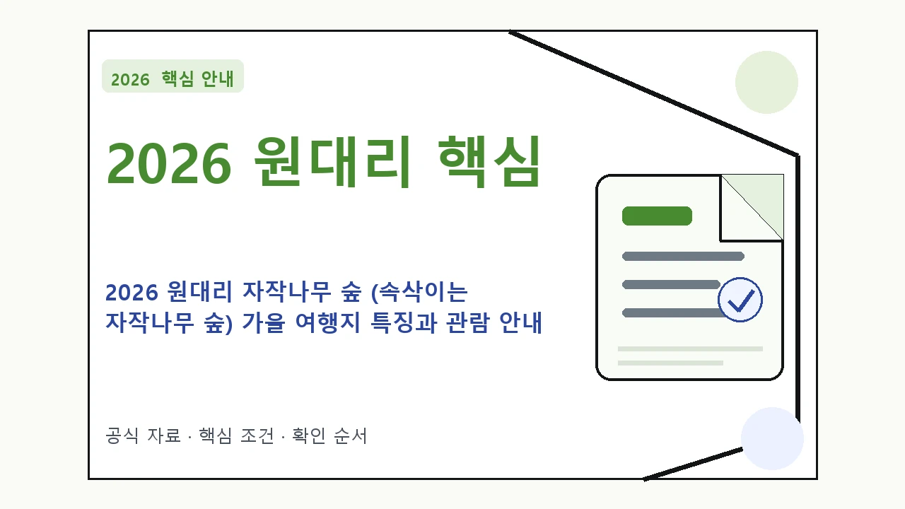 2026 원대리 자작나무 숲 (속삭이는 자작나무 숲) 가을 여행지 특징과 관람 안내｜대상·절차·비용과 주의사항